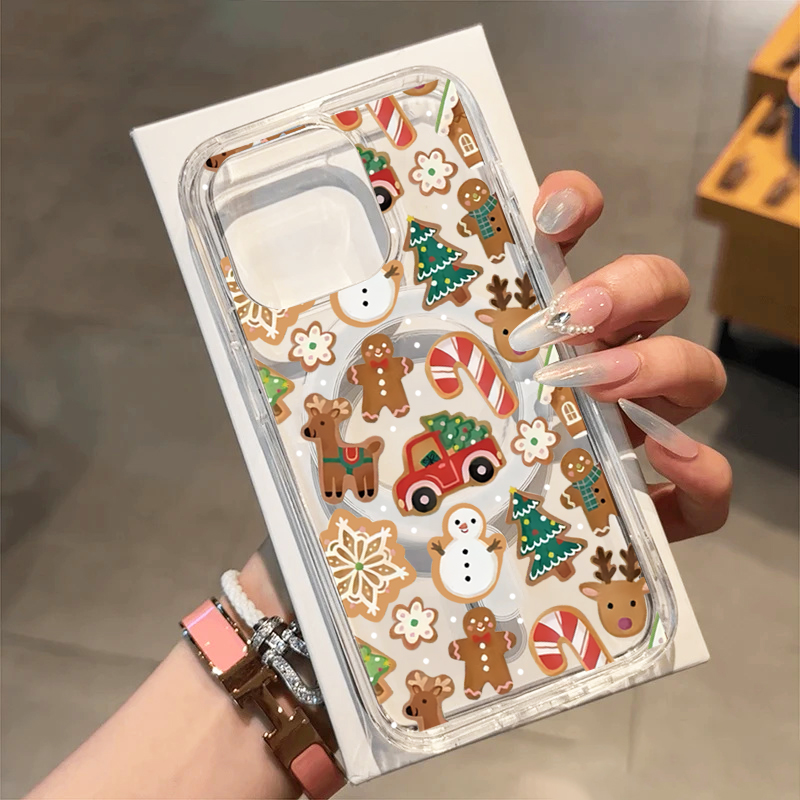 Phone Cases For Iphone 16 - Magnetic Cute Snowman Stick Truck Tree