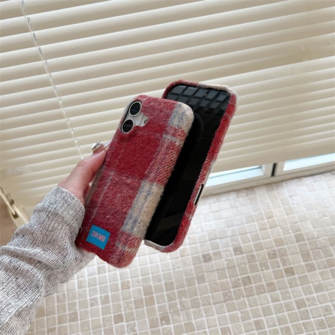 Retro Plaid Soft Fuzzy Warm Ph - Phone Cases For Iphone 16 review and price